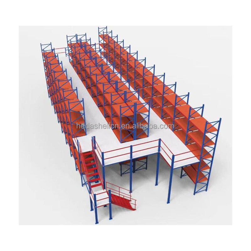 Warehouse Heavy Duty Steel Loft Platform Shelf Storage Attic Rack Pallet Racking Supported Mezzanine Floor Racks System
