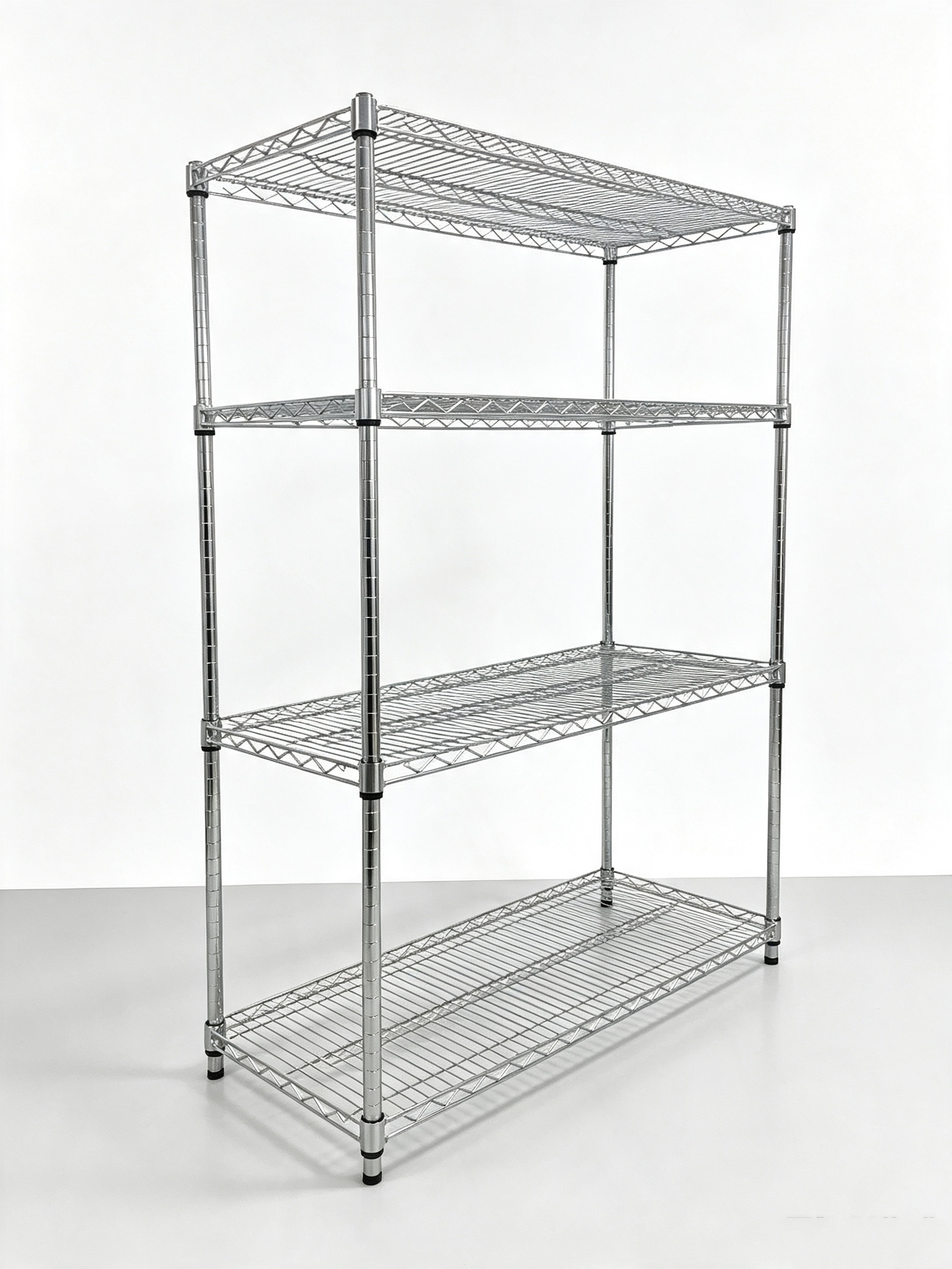 Heavy Duty Multi-Layer Floor Standing Storage Racks, Metal Wire Shelving For Warehouse Inventory Storage