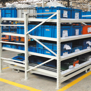 High Density Heavy Duty Cold Rolled Steel Powder Coated Flow Rack Warehouse Storage