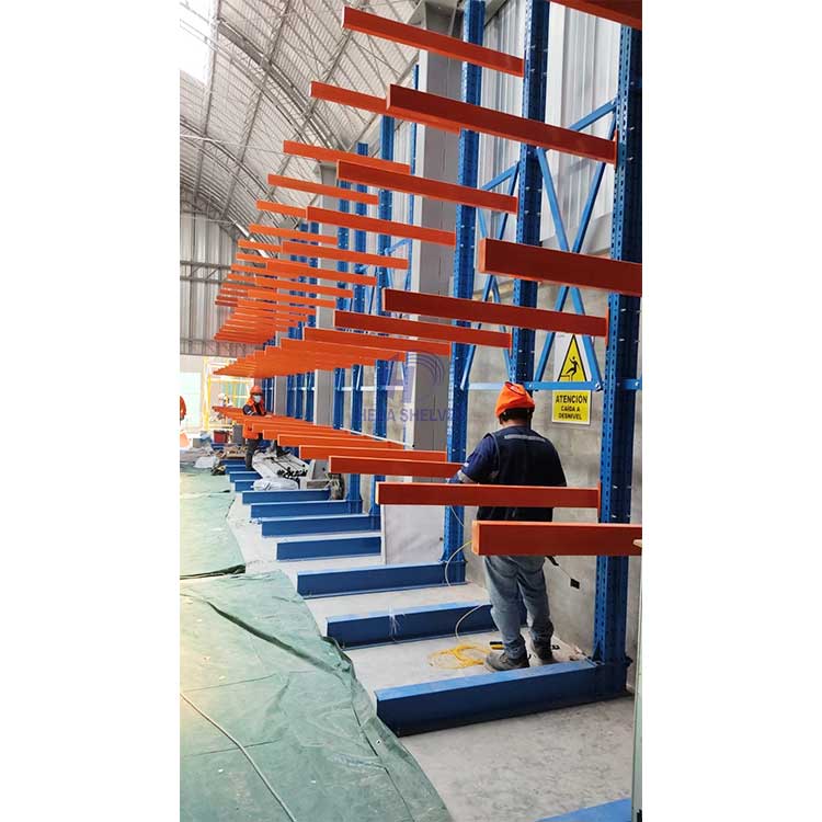 Estanterias-cantilever-de-ocasion 1 Ton 2 Ton 5 Cantilever Pipe Storage Customized Warehouse Racking System Cantilever Rack