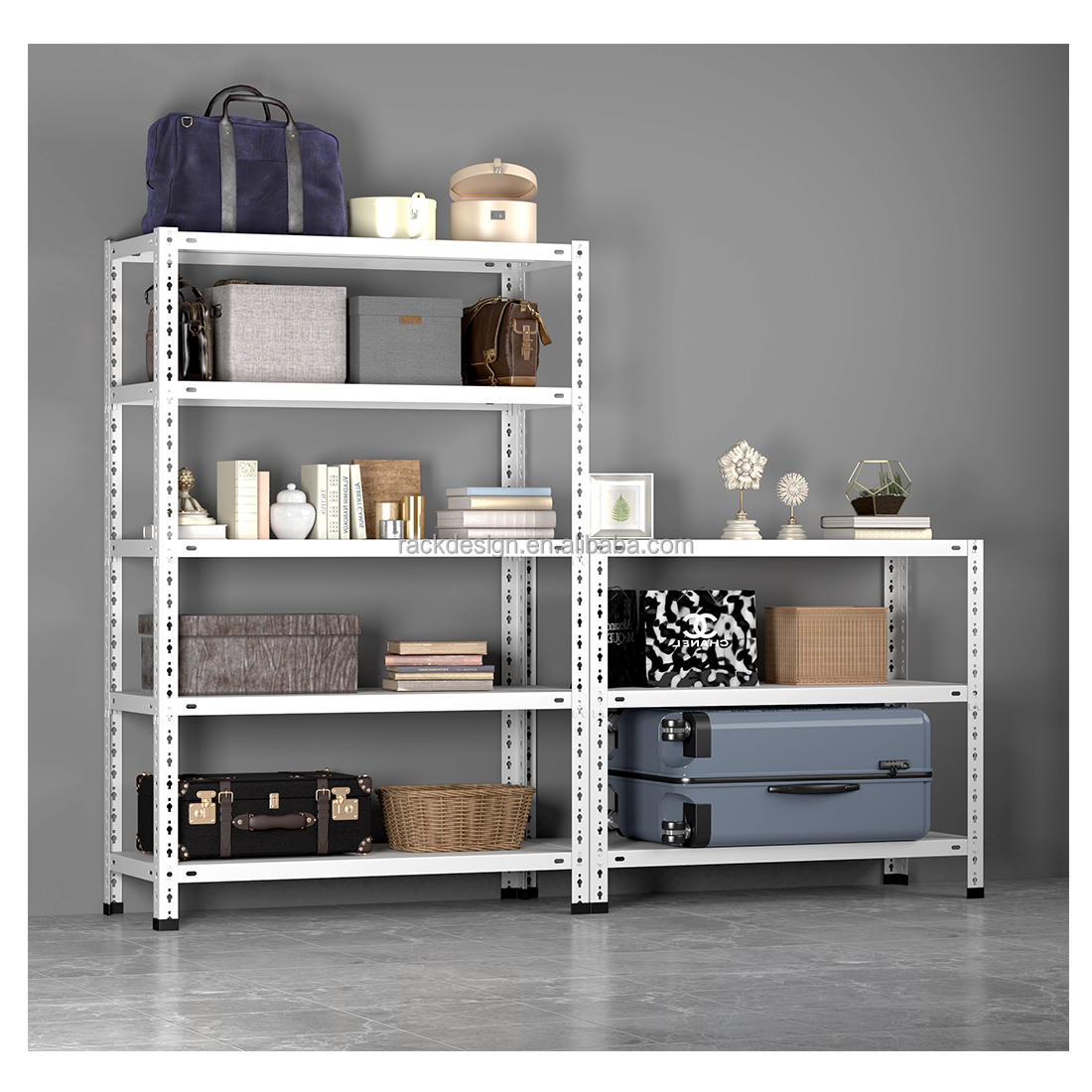 Warehouse Storage Shelving Metal Steel Racks Bolt-free Galvanized Racking Boltless Pallet Shelf Factory Slotted Steel Angle Rack