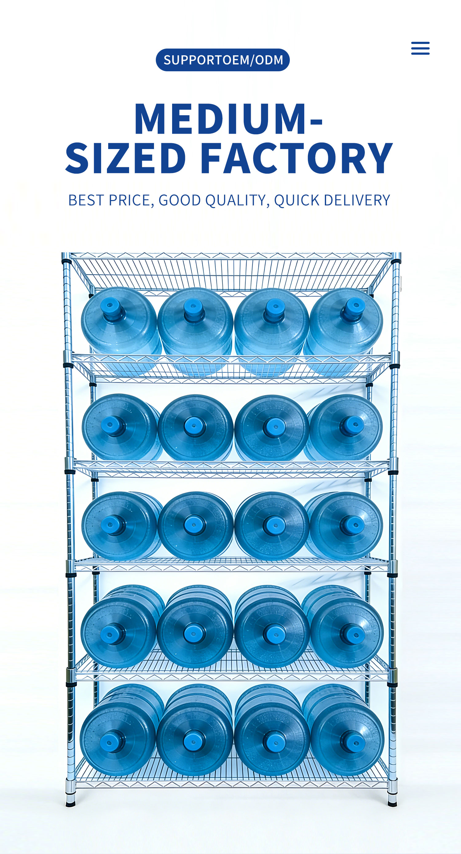 Heavy Duty Multi-Layer Floor Standing Storage Racks, Metal Wire Shelving for Warehouse Inventory Storage