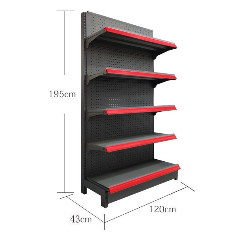 Low MOQ Custom Double-Sided Heavy Duty Iron Metal Supermarket Gondola Shelving Rack with Corrosion Protection