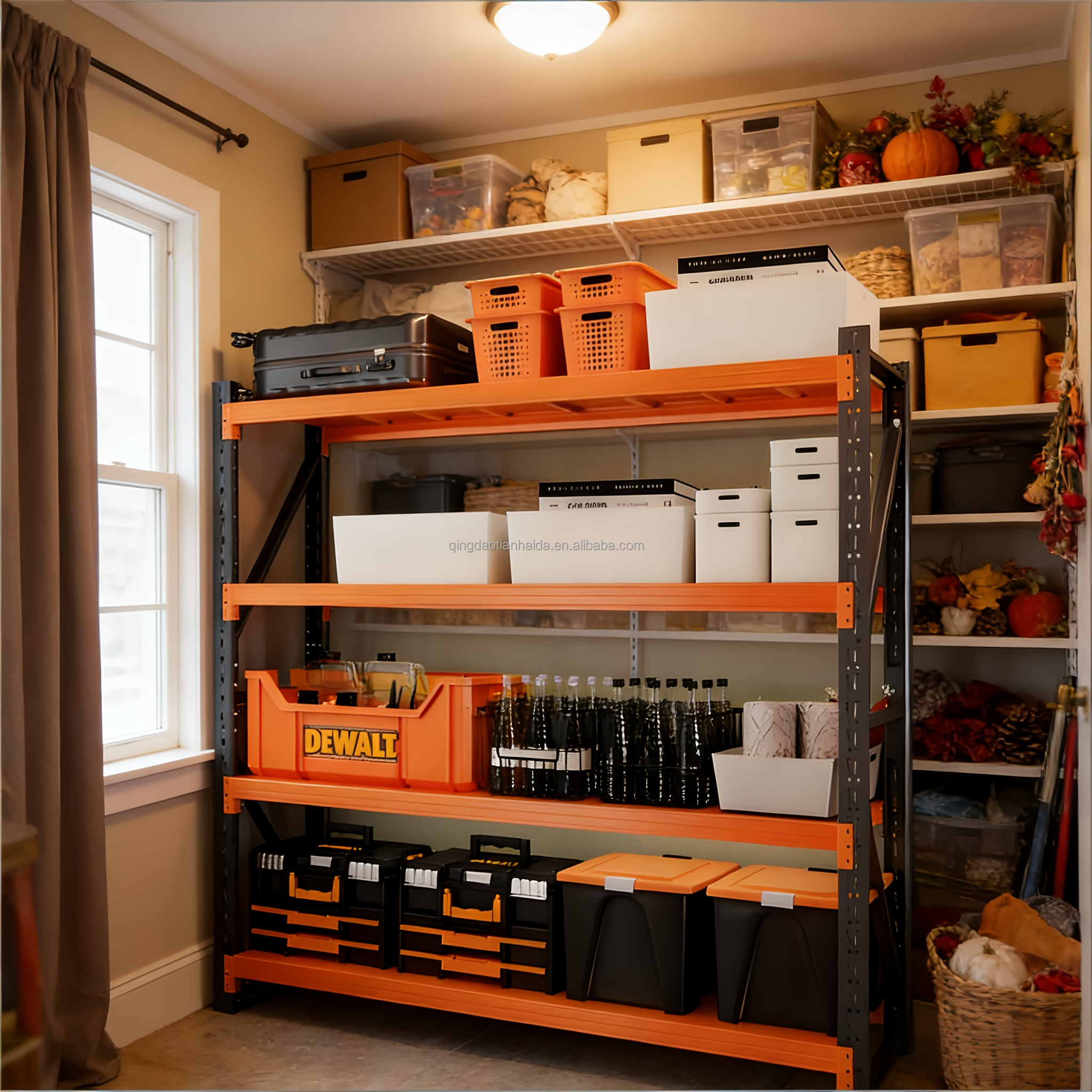 Boltless Adjustable Heavy-Duty Steel Rack Storage System 200kg Capacity Per Layer, for Warehouse &amp; Industrial Stacking