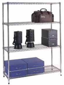 800lbs Loading Weight Per Shelf 4 Tiers NSF Certified Warehouse Industrial Storage Chrome Metal Wire Shelving