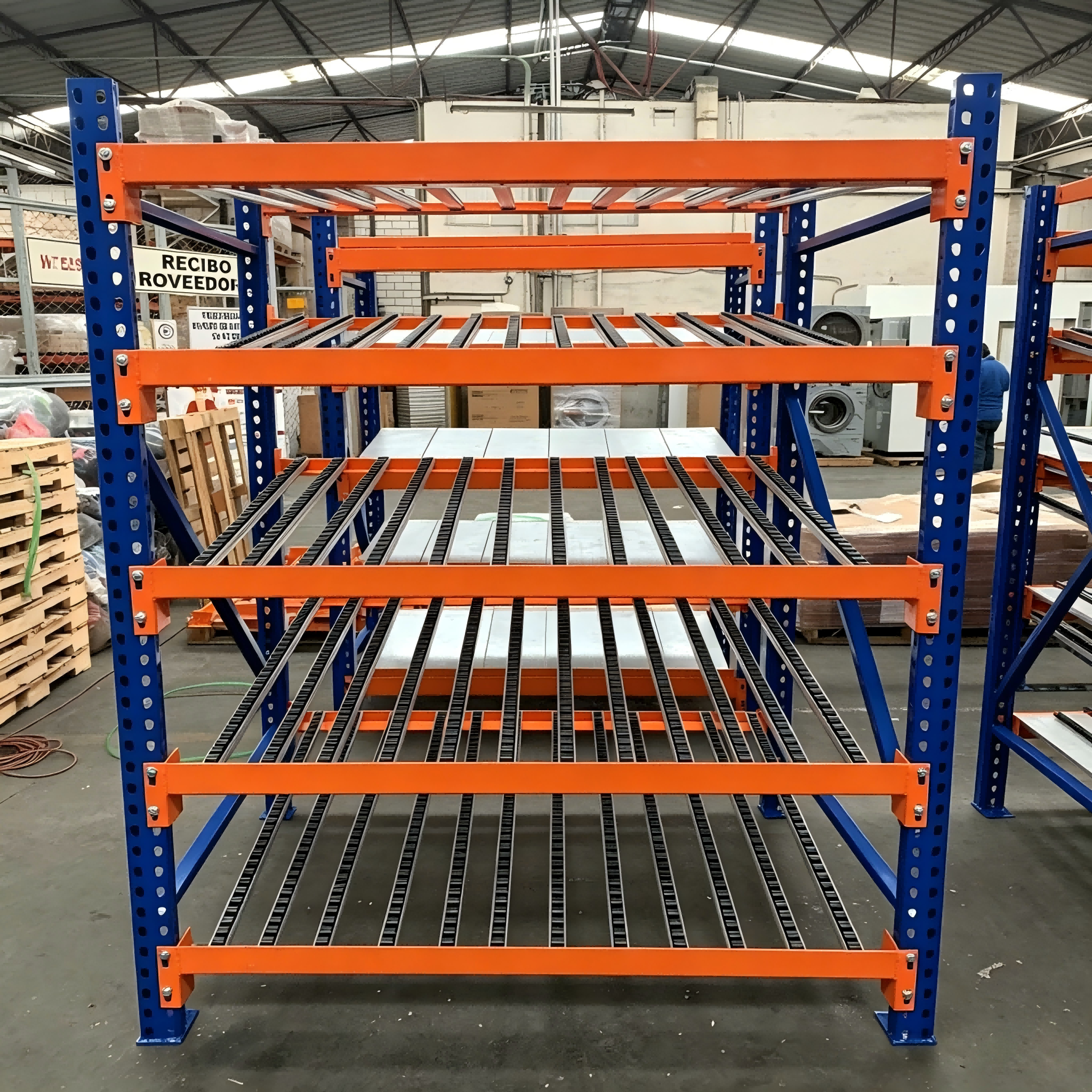Gravity Carton Flow Racking Adjustable Roller Carton Flow Shelving FIFO for E-commerce Warehouse Order Fulfillment