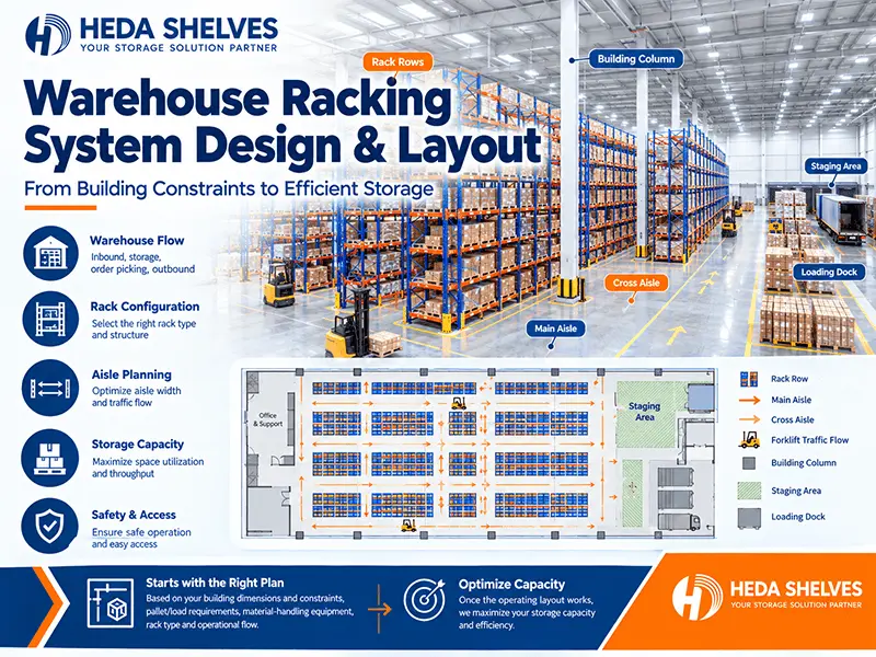 Warehouse racking system design and layout