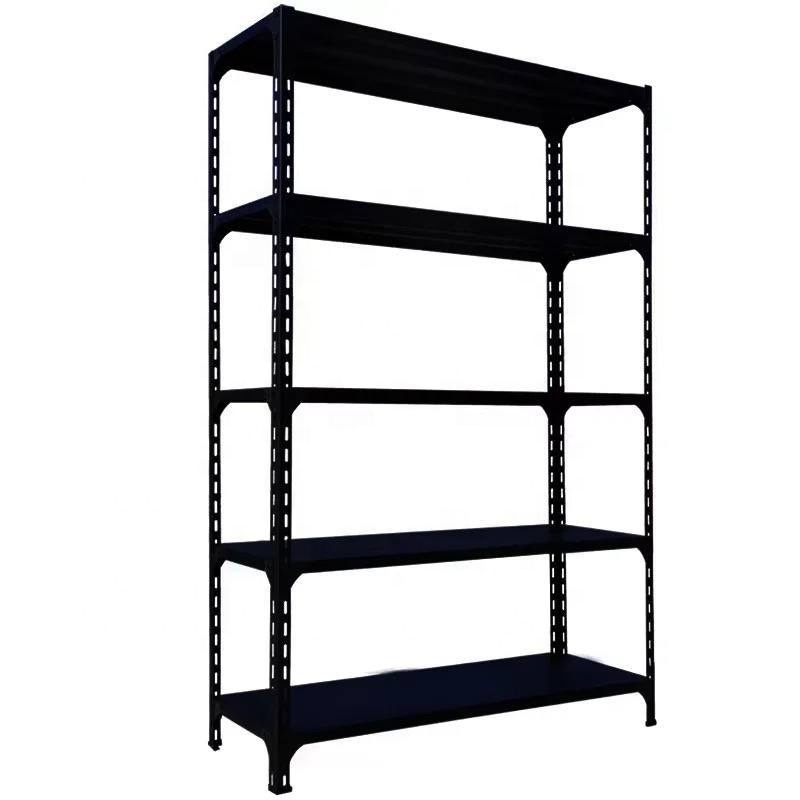 Slotted 5 Level Angle Steel Rivet Rack Storage Iron Racks Shelving UnitS Steel Shelf Slotted Metal Warehouse Racks
