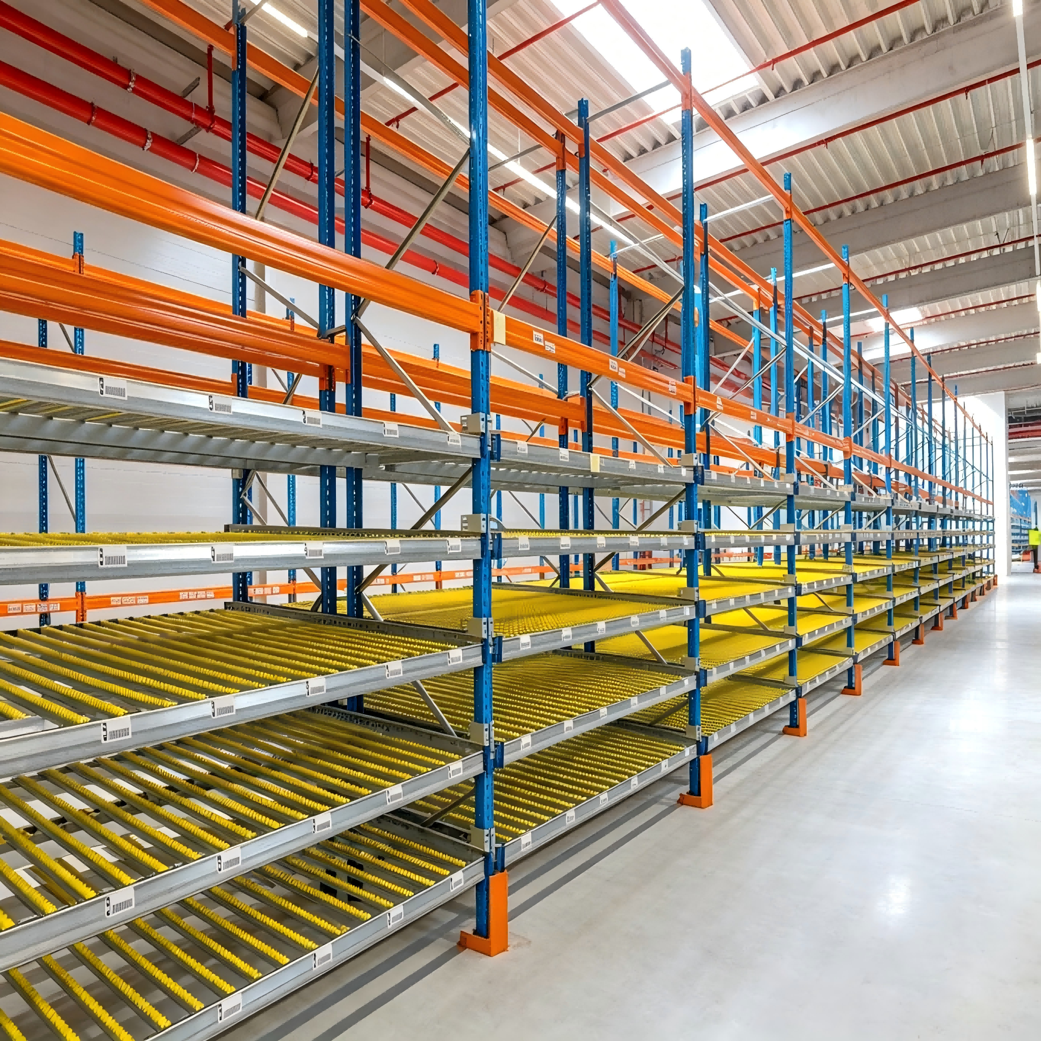 Gravity Carton Flow Racking Adjustable Roller Carton Flow Shelving FIFO for E-commerce Warehouse Order Fulfillment