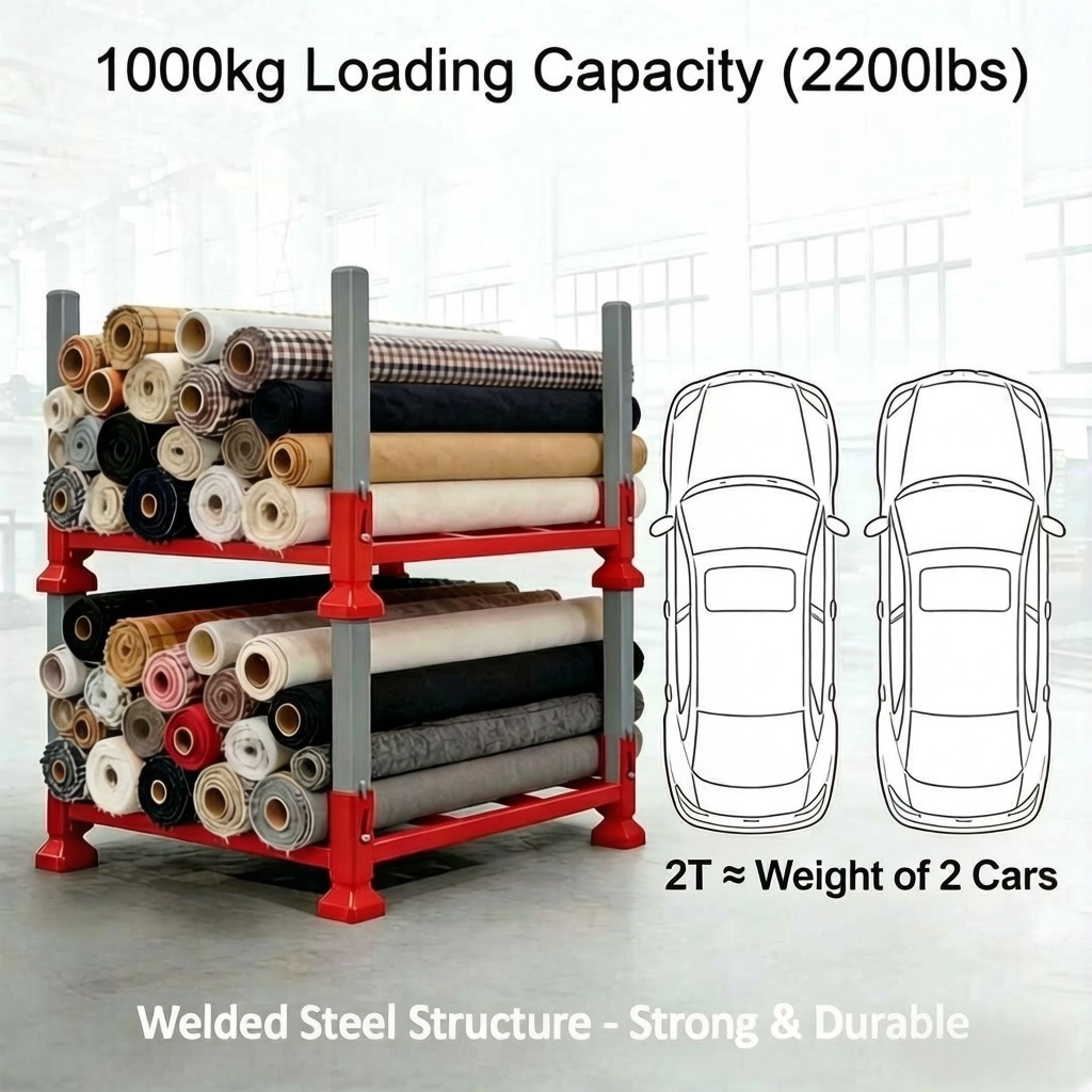 TER Professional Textile Industry Fabric Roll Rack Customized Heavy Duty Stackable Foldable Storage Solution