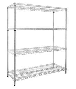 800lbs Loading Weight Per Shelf 4 Tiers NSF Certified Warehouse Industrial Storage Chrome Metal Wire Shelving